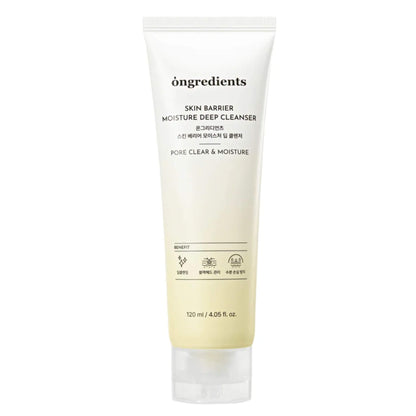 Tube of 'ongredients Skin Barrier Moisture Deep Cleanser on a white background