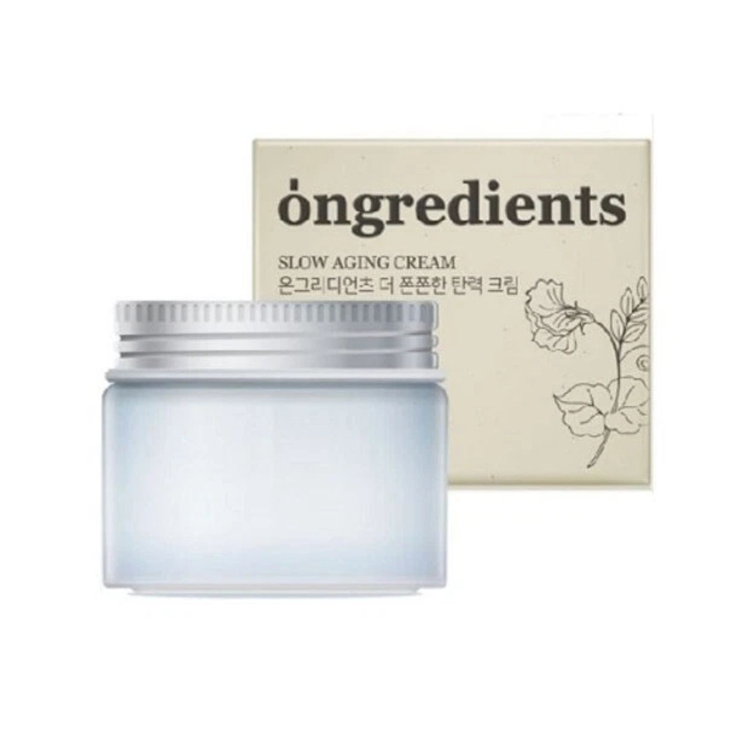 Ongredients Slow Aging Cream 50 ml Vegan Anti-Aging Moisturizer with Butterfly Pea Extract Hyaluronic Acid and Squalane for Firm Hydrated Skin K-Beauty Korean Skincare