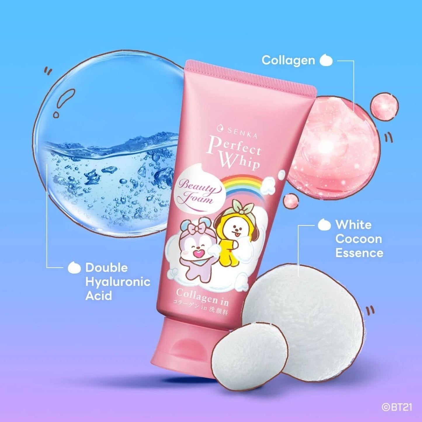 SHISEIDO SENKA x BT21 Perfect Whip Collagen In (120 g × 2) | Limited Edition
