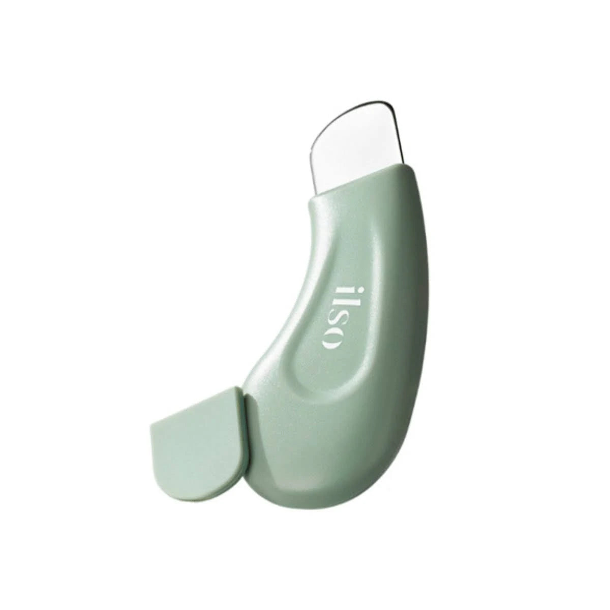 Mint green skincare tool with 'ils' branding on a white background
