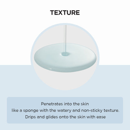 Product with a text overlay describing its texture and how it interacts with skin.