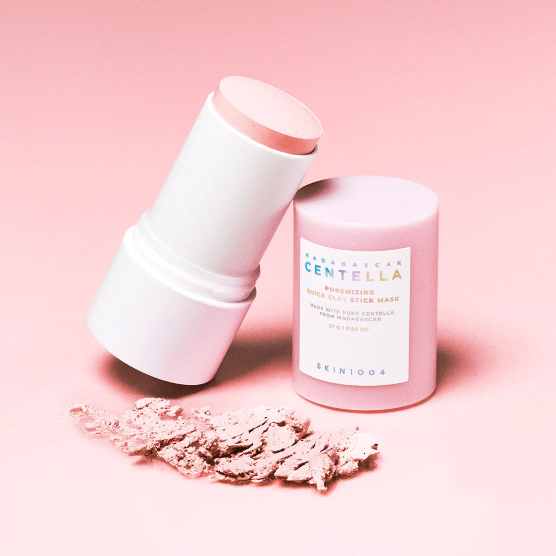 SKIN1004 Madagascar Centella Poremizing Quick Clay Stick Mask – pink clay mask stick for minimizing pores and detoxifying skin