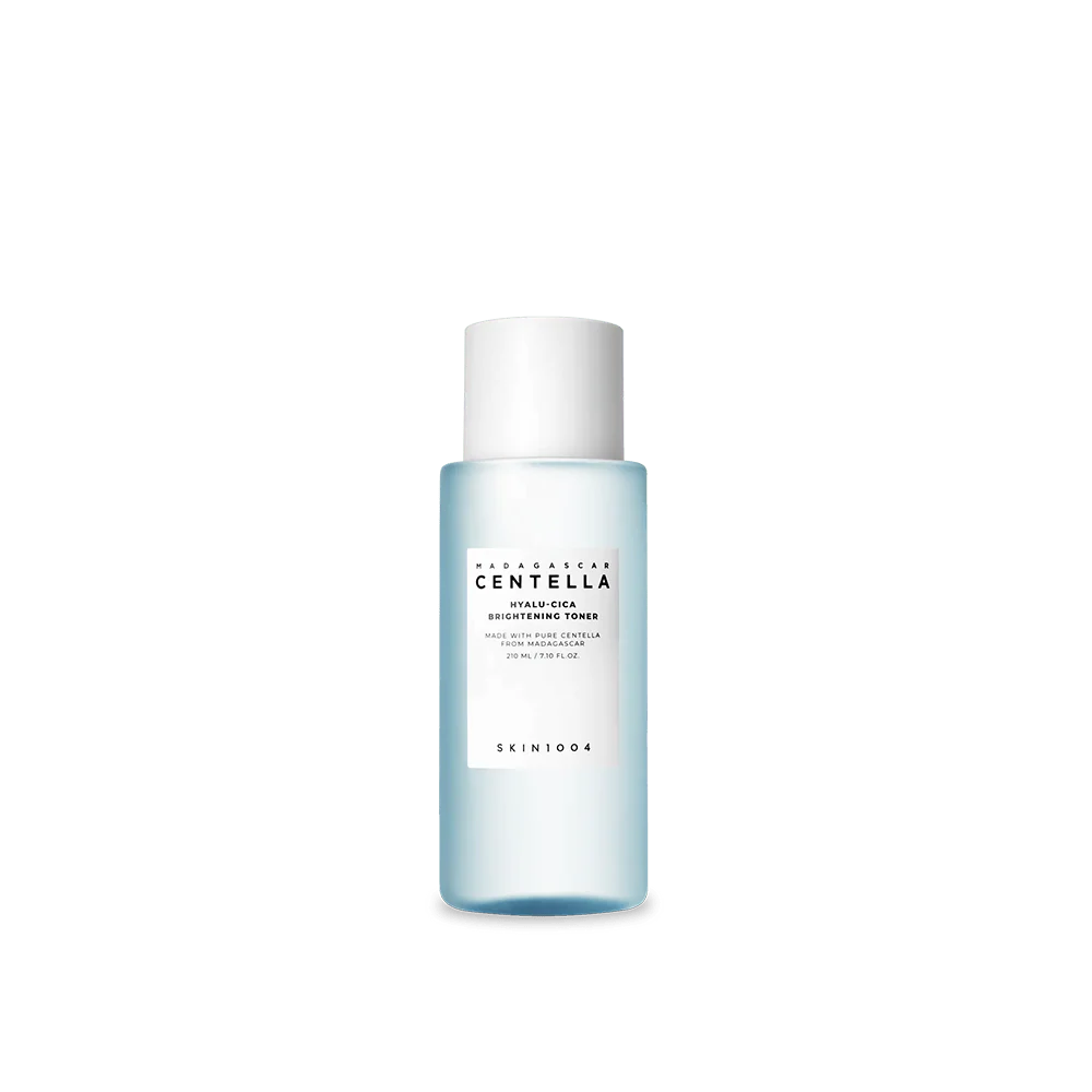 Skincare bottle with a white cap on a white background