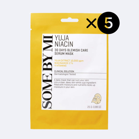 somebymi yuja niacin blemish care serum beauty mask 5pcs brightening korean sheet mask