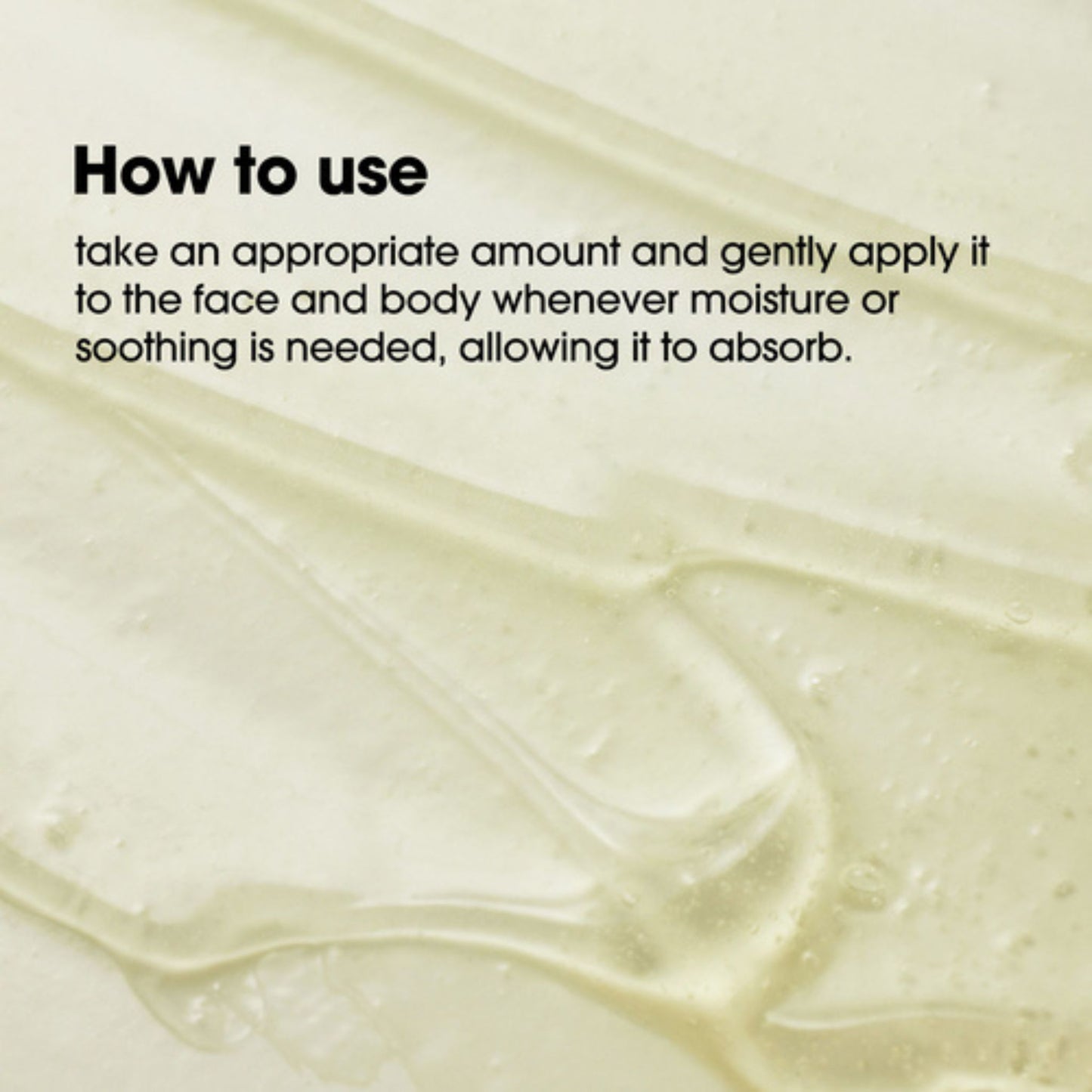 Close-up of a skincare product with text on how to use it.