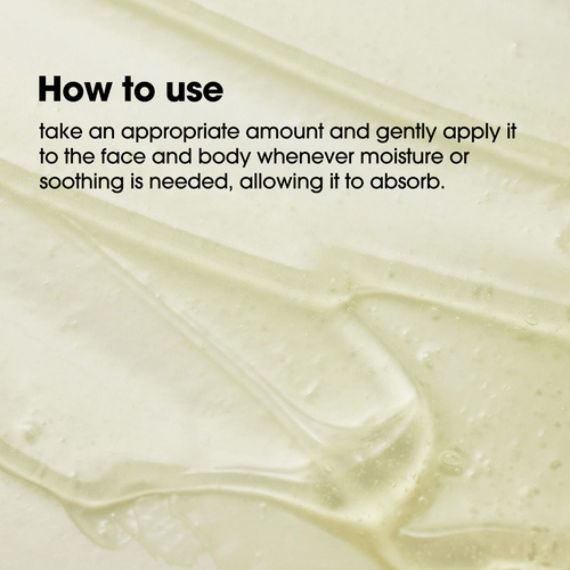 Close-up of a skincare product with text on how to use it.