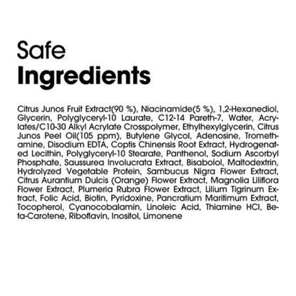 List of safe ingredients on a white background