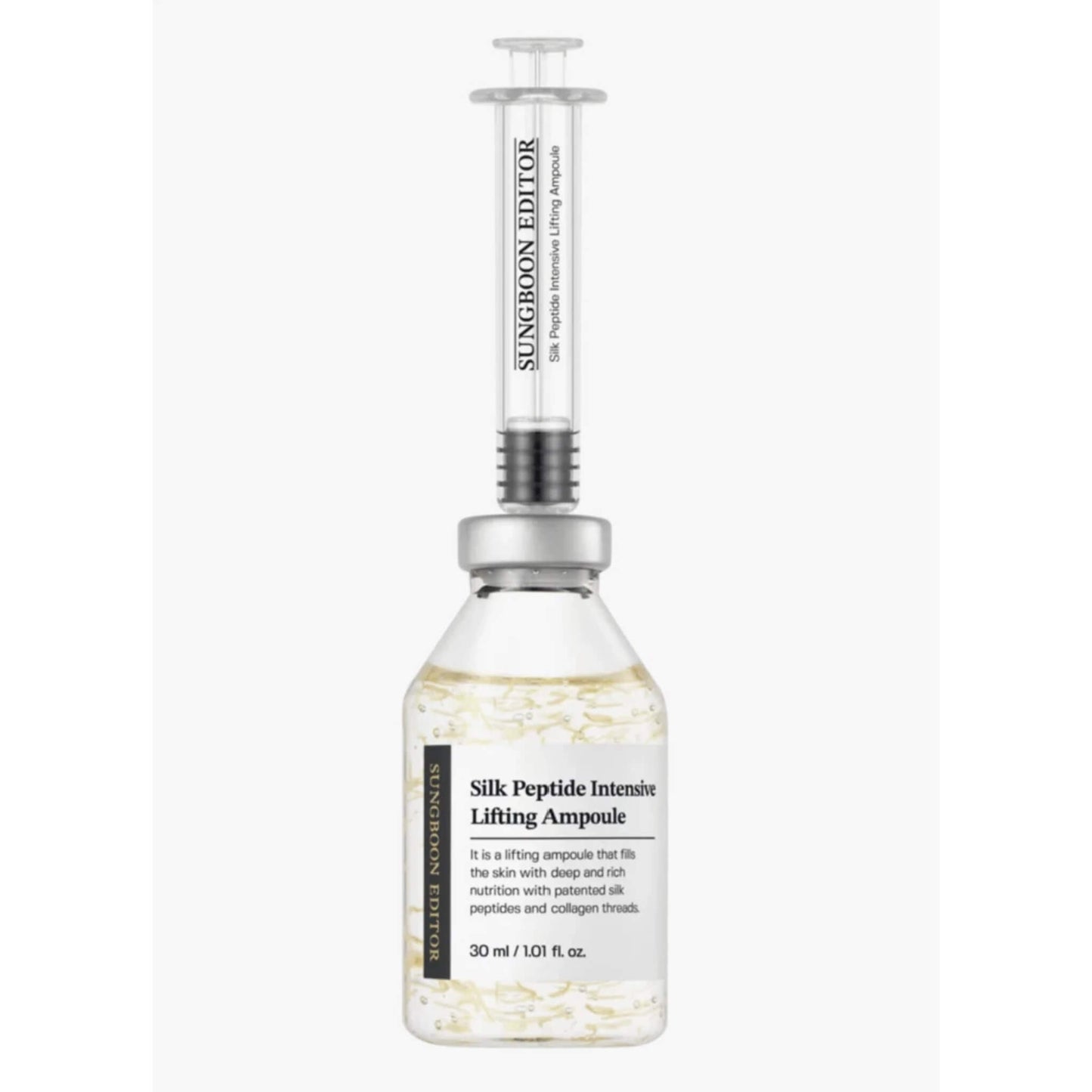 Silk Peptide Intensive Lifting Ampoule with syringe on a white background