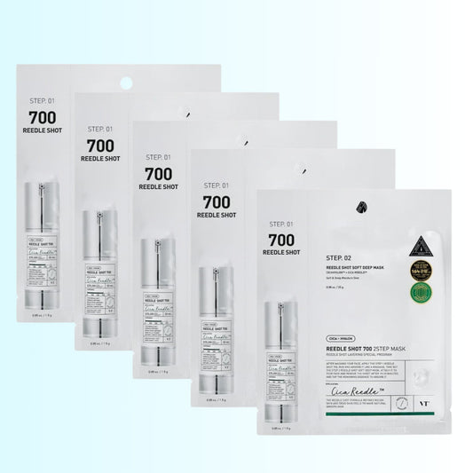 VT COSMETICS Reedle Shot 700 2-Step Mask – 5 Pack Microneedling Skincare Treatment

